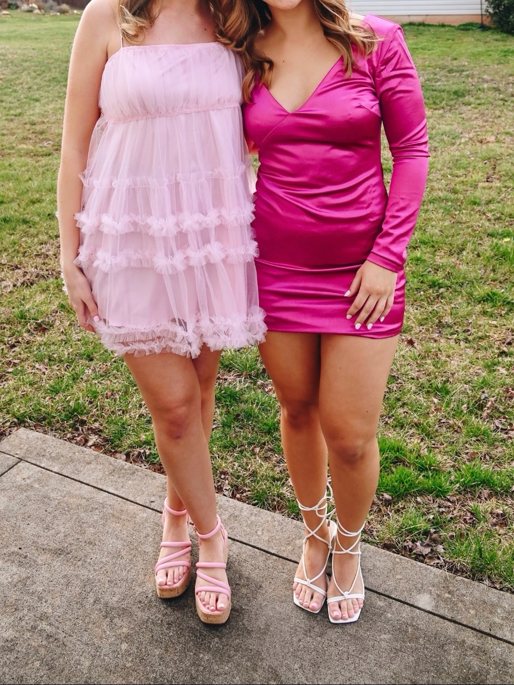 Cousin Couture Light Pink Tulle Ruffled Babydoll Mini Dress